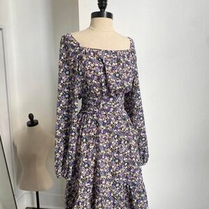 BTFBM‎ Purple Pink Spring Floral Tie Dress NWT Women's Size Medium 1090
